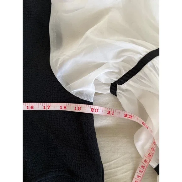 Maeve Anthropologie Black Top XL Sheer Puff Sleeve Tiered Romantic Blouse - Picture 8 of 8